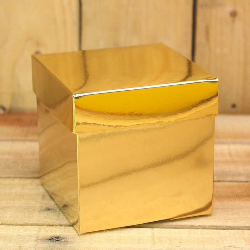 Bonbon doosjes - Chocolade doosje - Goud glans KUBUS - 24 stuks