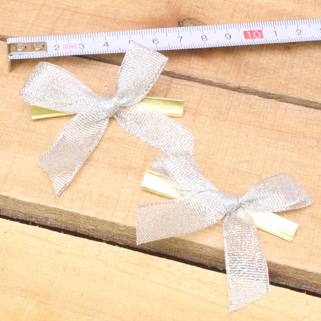 Bonbon doosjes - Chocolade doosje - Strik Lurex Zilver met clip - 246 stuks