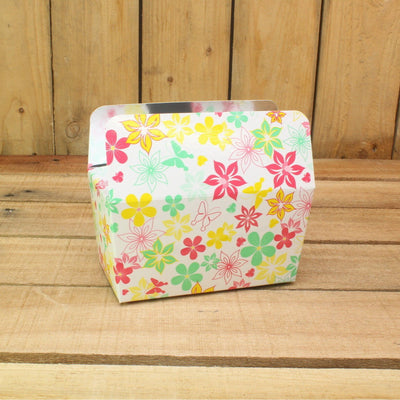 Bonbon doosjes - Chocolade doosje - Flower fantasy geel print LAAG - 24 stuks