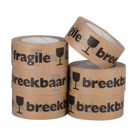 Klika - Kraft e 'fragile fragile' 50 mm x 50 Meter braun | 6 Stück