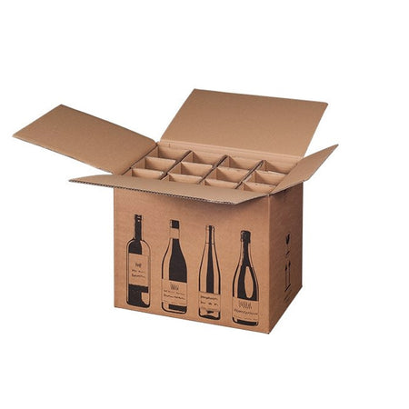Klika - Flaschenversandkarton für 12 Flaschen 420 x 305 x 368 mm | 5 Stück