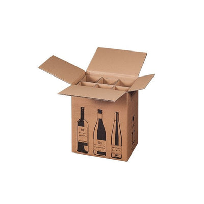Klika - Flaschenversandkarton für 6 Flaschen 305 x 212 x 368 mm | 5 Stück